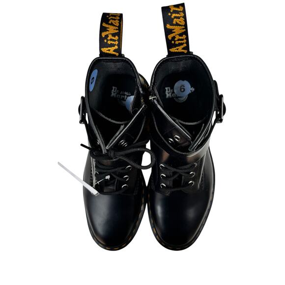 Dr Martens Boots Women's 9 Black Cristofor Leather Moto Harness Buckle - Picture 5 of 9